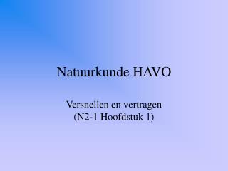 Natuurkunde HAVO