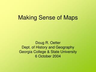 Making Sense of Maps