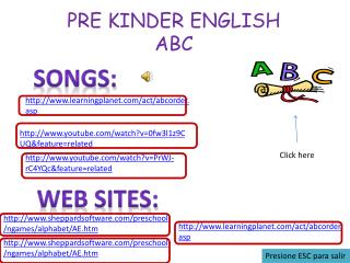 PRE KINDER ENGLISH ABC