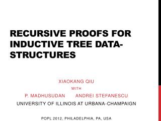 Recursive Proofs for Inductive Tree Data-Structures