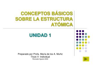 CONCEPTOS BÁSICOS SOBRE LA ESTRUCTURA ATÓMICA