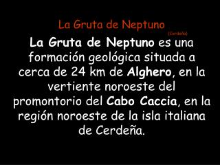 La Gruta de Neptuno (Cerdeña)