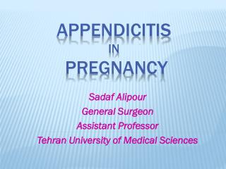 Appendicitis in pregnancy