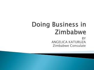 Doing B usiness in Zimbabwe