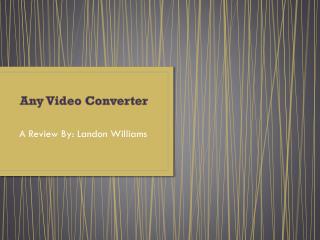 Any Video Converter