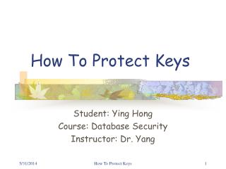 How To Protect Keys