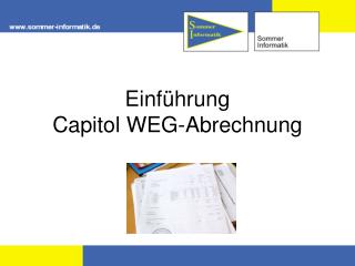 Einführung Capitol WEG-Abrechnung