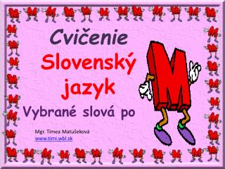 Cvičenie Slovenský jazyk
