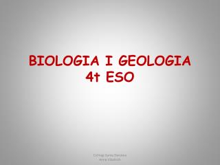 BIOLOGIA I GEOLOGIA 4t ESO