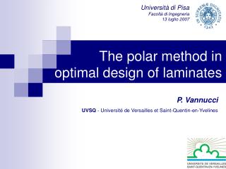 The polar method in optimal design of laminates