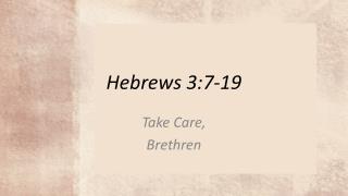Hebrews 3:7-19