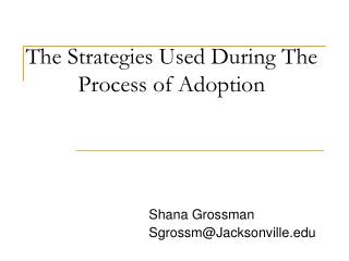 The Strategies Used During The Process of Adoption