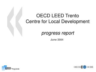 OECD LEED Trento Centre for Local Development progress report