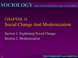 CHAPTER 18 Social Change And Modernization