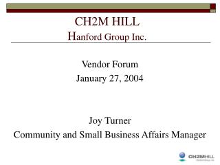 CH2M HILL H anford Group Inc.