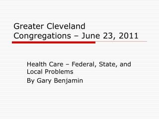 Greater Cleveland Congregations – June 23, 2011