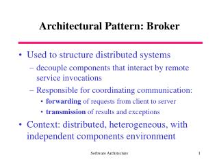 Architectural Pattern: Broker