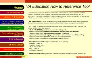 VA Education How to Reference Tool