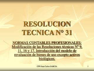 RESOLUCION TECNICA N° 31