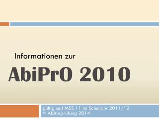 AbiPrO 2010