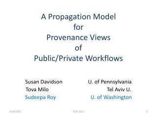A Propagation Model for Provenance Views of Public/Private Workflows