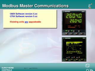 Modbus Master Communications