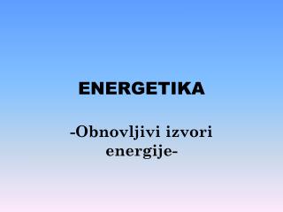 ENERGETIKA