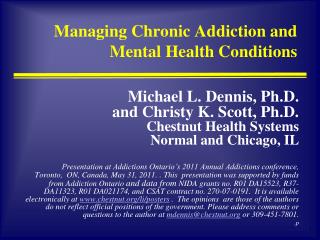 Managing Chronic Addiction and Mental Health Conditions