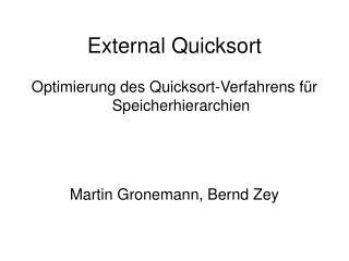 External Quicksort