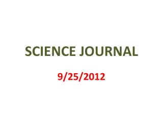 SCIENCE JOURNAL