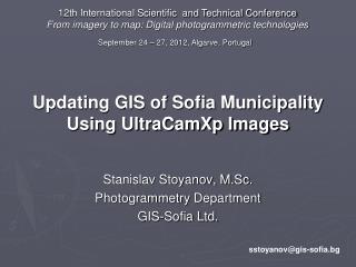 Updating GIS of Sofia Municipality Using UltraCamXp Images