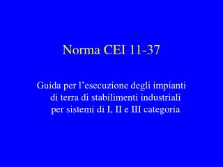 Norma CEI 11-37