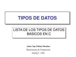 TIPOS DE DATOS