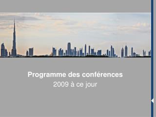 Programme des conférences