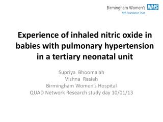 Supriya Bhoomaiah Vishna Rasiah Birmingham Women’s Hospital