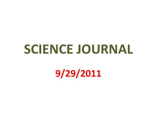 SCIENCE JOURNAL