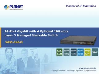 24-Port Gigabit with 4 Optional 10G slots Layer 3 Managed Stackable Switch
