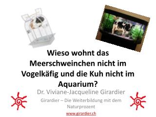 Wieso wohnt das Meerschweinchen nicht im Vogelkäfig und die Kuh nicht im Aquarium?