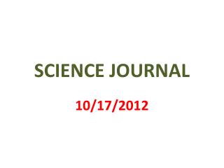 SCIENCE JOURNAL