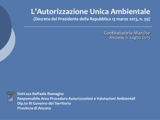 L’Autorizzazione Unica Ambientale (Decreto del Presidente della Repubblica 13 marzo 2013, n. 59)