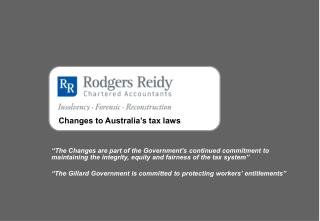 Changes to Australia’s tax laws