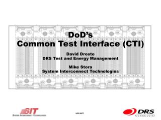 DoD’s Common Test Interface (CTI)