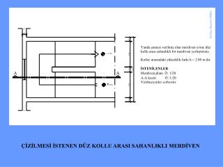 ÇİZİLMESİ İSTENEN DÜZ KOLLU ARASI SAHANLIKLI MERDİVEN