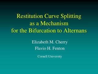 Restitution Curve Splitting as a Mechanism for the Bifurcation to Alternans