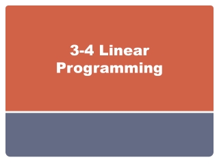 3-4 Linear Programming