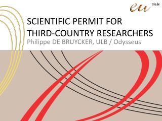 SCIENTIFIC PERMIT FOR THIRD-COUNTRY RESEARCHERS