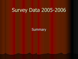 Survey Data 2005-2006