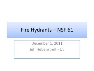 Fire Hydrants – NSF 61