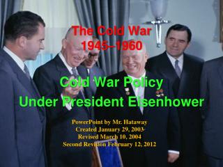 The Cold War 1945–1960