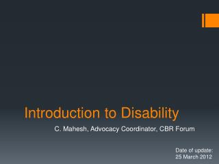 Introduction to Disability